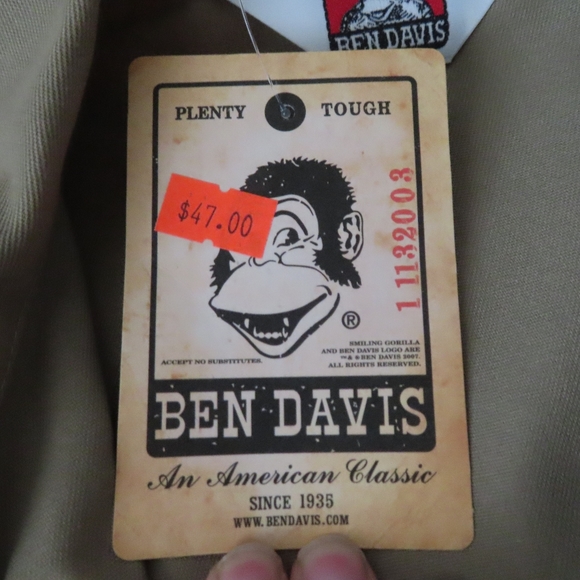 Ben Davis Khaki Work Shirt 1/2 Zip Size M Vintage Skate Work made in usa NWT - Picture 6 of 6
